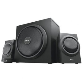 Trust Yuri Altavoces 2.1 con Subwoofer para PC | 120W Potencia Pico | Control de Graves | Madera | Conexión 3.5 mm para Portátil y Smartphone | Artículo 23696